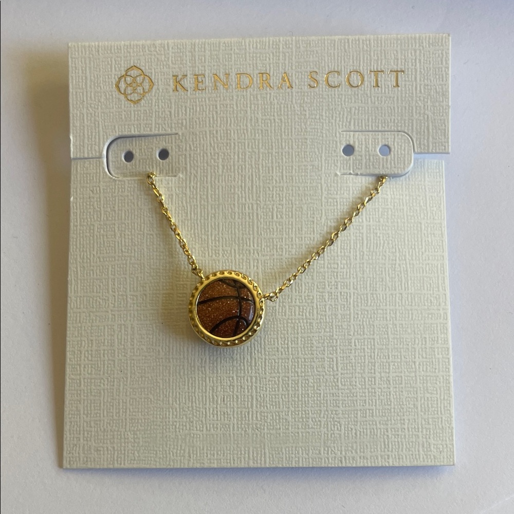 Kendra Scott Gold Basketball Pendant Necklace